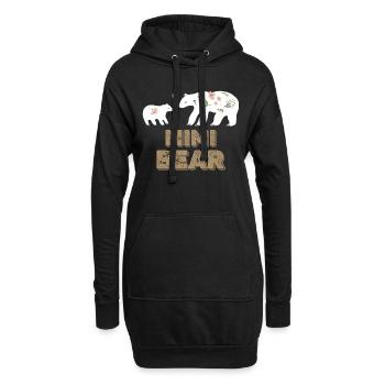 Mimi Ours Maman Maman Floral Bonne fête des mères - Sweat-shirt à capuche long Femme - noir - Devant