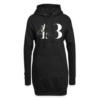 Numéro 43 floral vert - 43e anniversaire floral - Sweat-shirt à capuche long Femme - noir - Devant