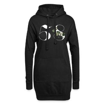 Nummer 58 Blumengrün - 58. Blumengeburtstag - Hoodie-Kleid - Schwarz - Vorne