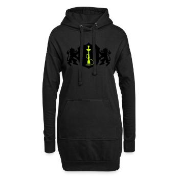 Armoiries symbole narguilé - Sweat-shirt à capuche long Femme - noir - Devant