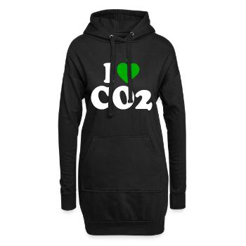 I love co2 - Sweat-shirt à capuche long Femme - noir - Devant
