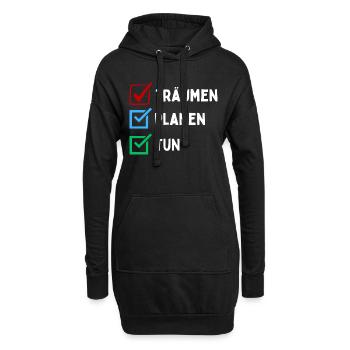 Plan de rêve faire liste de contrôle conception coloré rouge bleu - Sweat-shirt à capuche long Femme - noir - Devant