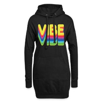 Nur gute Vibes - retro style - Hoodie-Kleid - Schwarz - Vorne