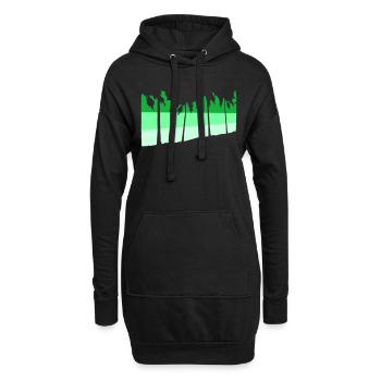 Palmen Insel Bäume Strand Urlaub Streifen Meer - Hoodie-Kleid - Schwarz - Vorne