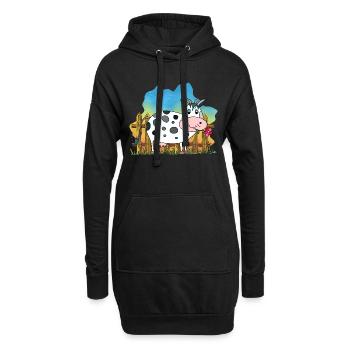 Vache - Sweat-shirt à capuche long Femme - noir - Devant