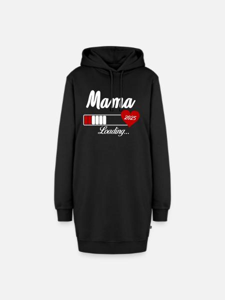 mama loading 2025 - Hoodie-Kleid - Schwarz