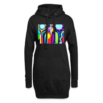 Kulturelle Vielfalt abstrakt - Hoodie-Kleid - Schwarz - Vorne