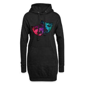 Théâtre Cosmique - Sweat-shirt à capuche long Femme - noir - Devant