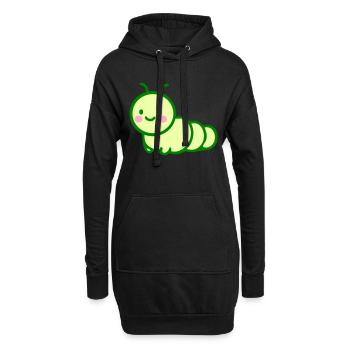 Cute Green Caterpillar - Adorable Insect Lover - Hoodie Dress - black - Front