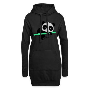 Panda - Sweat-shirt à capuche long Femme - noir - Devant
