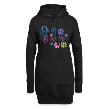 Amoureux des chiens - Sweat-shirt à capuche long Femme - noir - Devant
