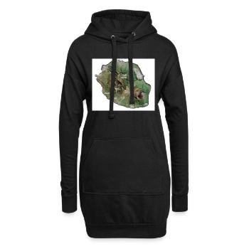 réunion - Sweat-shirt à capuche long Femme - noir - Devant