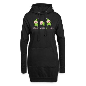 Wichtel Weihnachten (b) - Hoodie-Kleid - Schwarz - Vorne