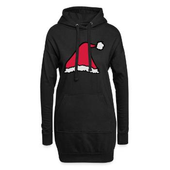 Chapeau de Père Noël - Sweat-shirt à capuche long Femme - noir - Devant