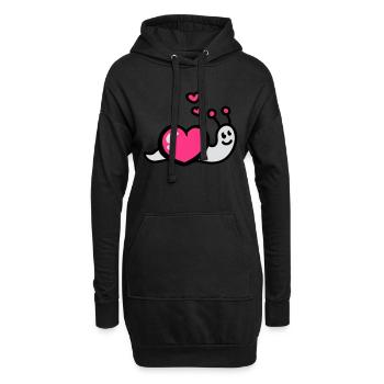 Herz Schnecke 3 - Hoodie-Kleid - Schwarz - Vorne