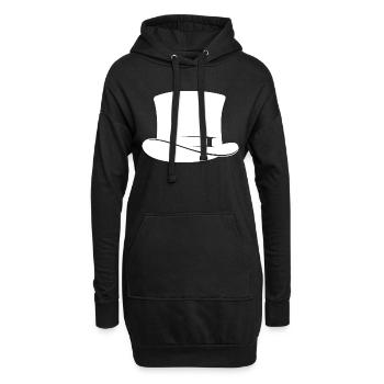 Zylinder weiß - Hoodie-Kleid - Schwarz - Vorne