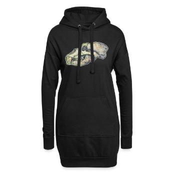 Bear-Skull - Hoodie-Kleid - Schwarz - Vorne