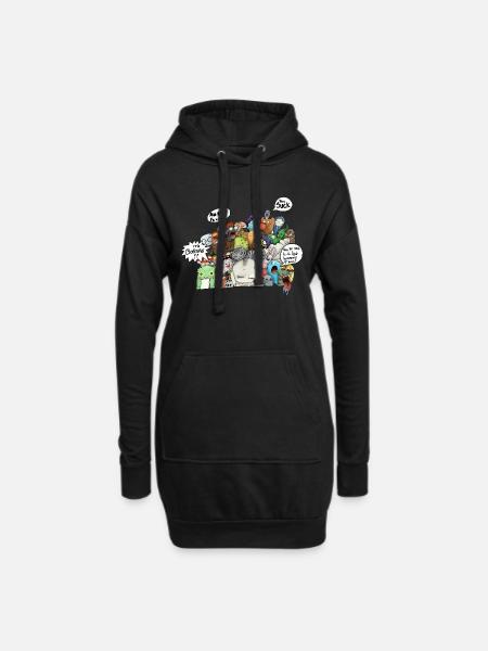 Konzentration - Hoodie-Kleid - Schwarz