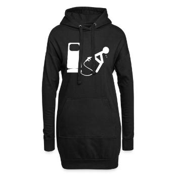 essence white - Sweat-shirt à capuche long Femme - noir - Devant