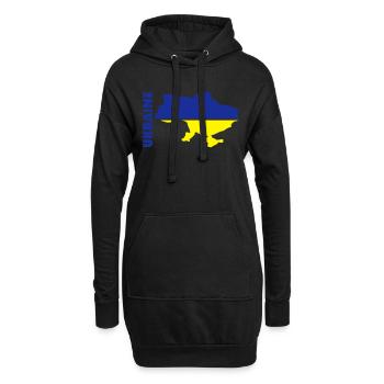 ukraine_umriss_flagge_50 - Hoodie-Kleid - Schwarz - Vorne