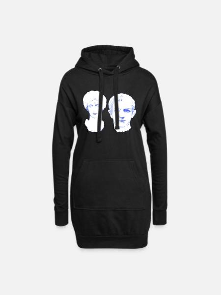 Amour éternel - amoureux pour toujours en marbre - Sweat-shirt à capuche long Femme - noir