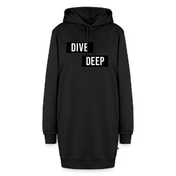Dive Deep Inspiration - Hoodie-Kleid - Schwarz - Vorne - AI Model Female 172 light (172cm)
