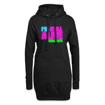 NEON - Birthday - still alive since 1974 (fr) - Sweat-shirt à capuche long Femme - noir - Devant