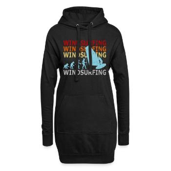 Retro Vintage Windsurfer Evolution Windsurfen - Hoodie-Kleid - Schwarz - Vorne