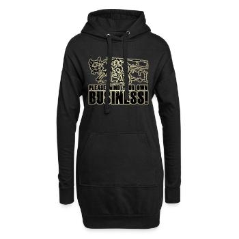 Please mind your own Business! - Hoodie-Kleid - Schwarz - Vorne