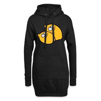 Funny Lemons - Sweat-shirt à capuche long Femme - noir - Devant