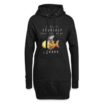 Sois toi-même Goldfish Hai I Fish Funshirt Comic - Sweat-shirt à capuche long Femme - noir - Devant