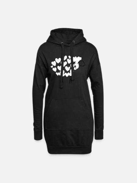 Love Sheep - Hoodie-Kleid - Schwarz
