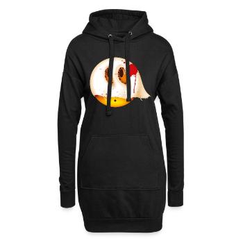 Smiley Glossy Bloody Ghost - Hoodie-Kleid - Schwarz - Vorne