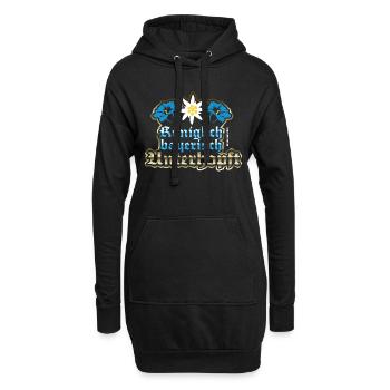 Lustiges Bier-Shirt Königlich bayerisch unterhopft - Hoodie-Kleid - Schwarz - Vorne