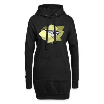 Oiseau - Sweat-shirt à capuche long Femme - noir - Devant