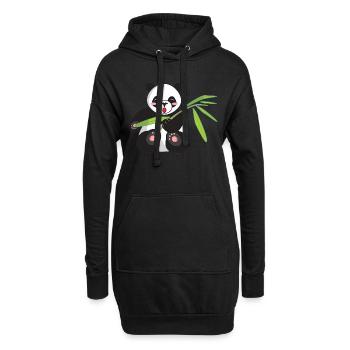 Panda - Sweat-shirt à capuche long Femme - noir - Devant