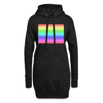 Regenbogen - Hoodie-Kleid - Schwarz - Vorne