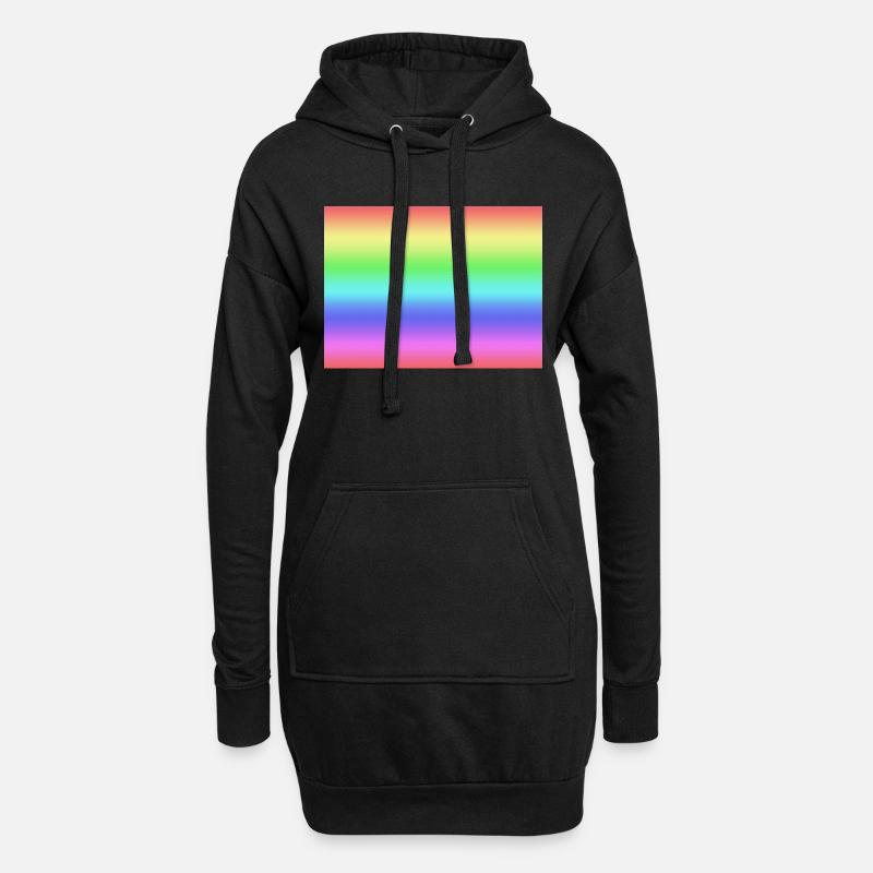 Regenbogen - Hoodie-Kleid - Schwarz