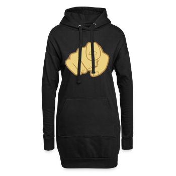 Pointage du doigt de la main - Sweat-shirt à capuche long Femme - noir - Devant