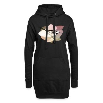 Oiseau - Sweat-shirt à capuche long Femme - noir - Devant