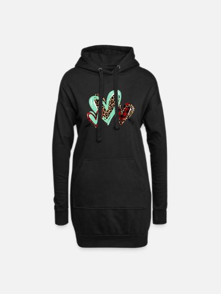 CORAZON ANIMAL PRINT - Hoodie Dress - black