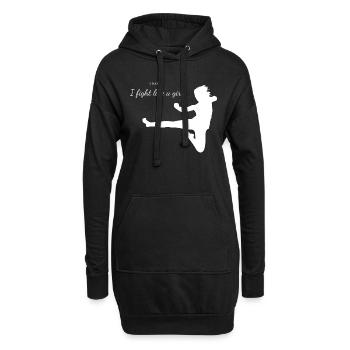 Fight Like a girl - Best fighter - Hoodie-Kleid - Schwarz - Vorne