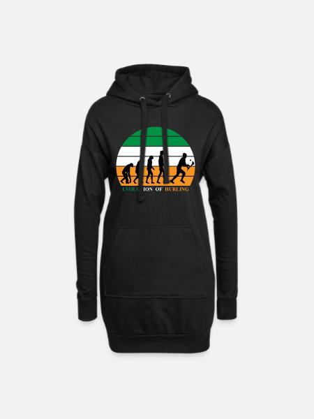 The Evolution of Hurling - Hoodie Dress - black