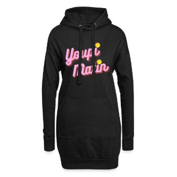 youpi matin - Sweat-shirt à capuche long Femme - noir - Devant