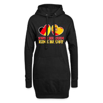 Deutschland Spanien Deutsch Spanier - Hoodie-Kleid - Schwarz - Vorne