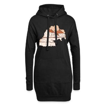 Burghausen - Bavière - Sweat-shirt à capuche long Femme - noir - Devant
