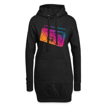 Musique Ghettoblaster - Sweat-shirt à capuche long Femme - noir - Devant