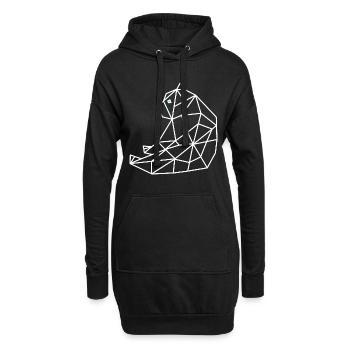 Bear Geometric Line - Hoodie Dress - black - Front