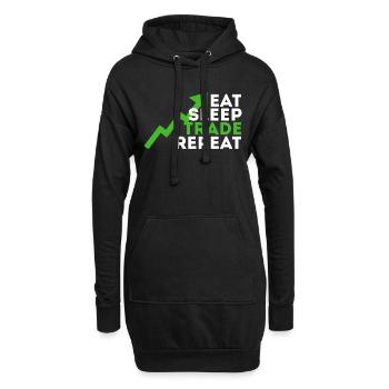 Eat Sleep Trade Repeat - Hoodie Dress - black - Front