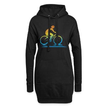 Radfahrer - Hoodie-Kleid - Schwarz - Vorne